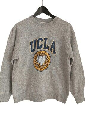 Vintage Y2K UCLA Bruins Sweatshirt Grey Fruit of the Loom M